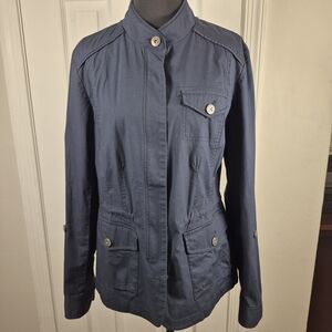 Orvis Classic Women's Navy Blue Utility Field Jacket Size 6 Military Style